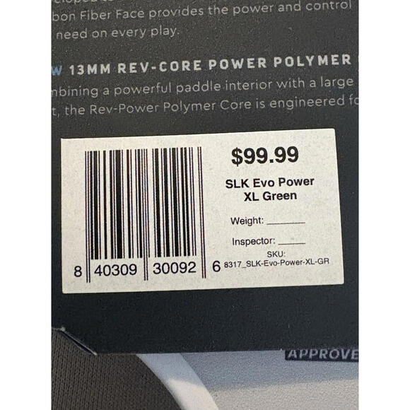 SLK Selkirk Pickleball Paddle - SLK Evo Power XL Hybrid Max Green 13MM - Picture 4 of 9